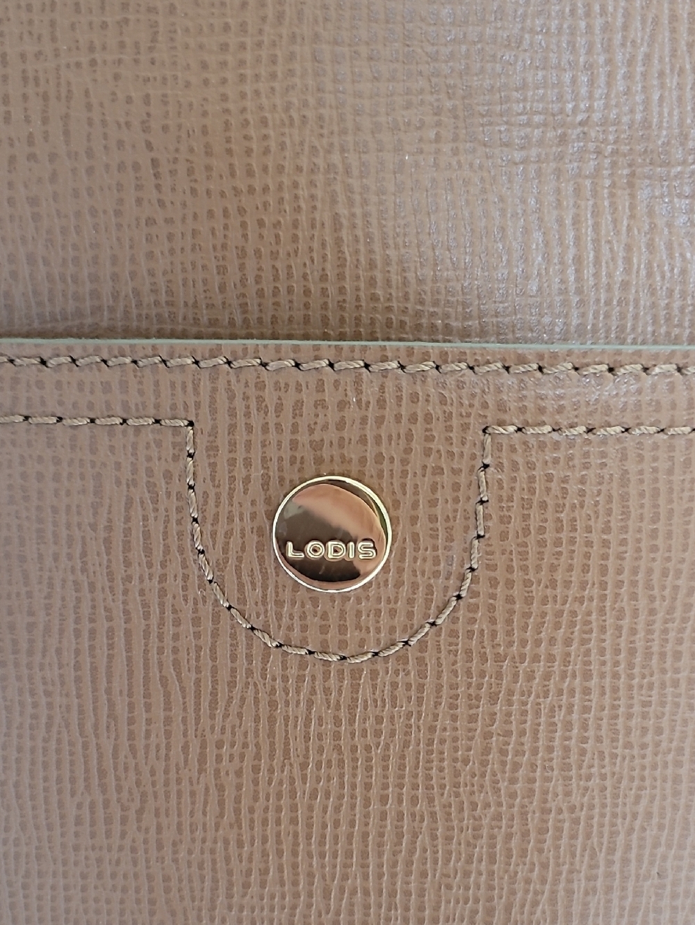 Lodis RFID Leather Tote Tan Crosshatch & Suede Large Zip Work Bag - Picture 2 of 12